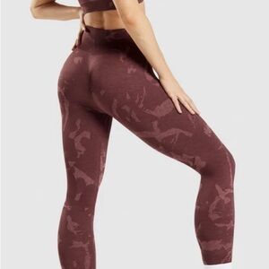 Gymshark Maroon Patterned Leggings